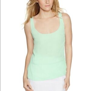 White House Black Market Green Sleeveless Crepe Tank Sz S